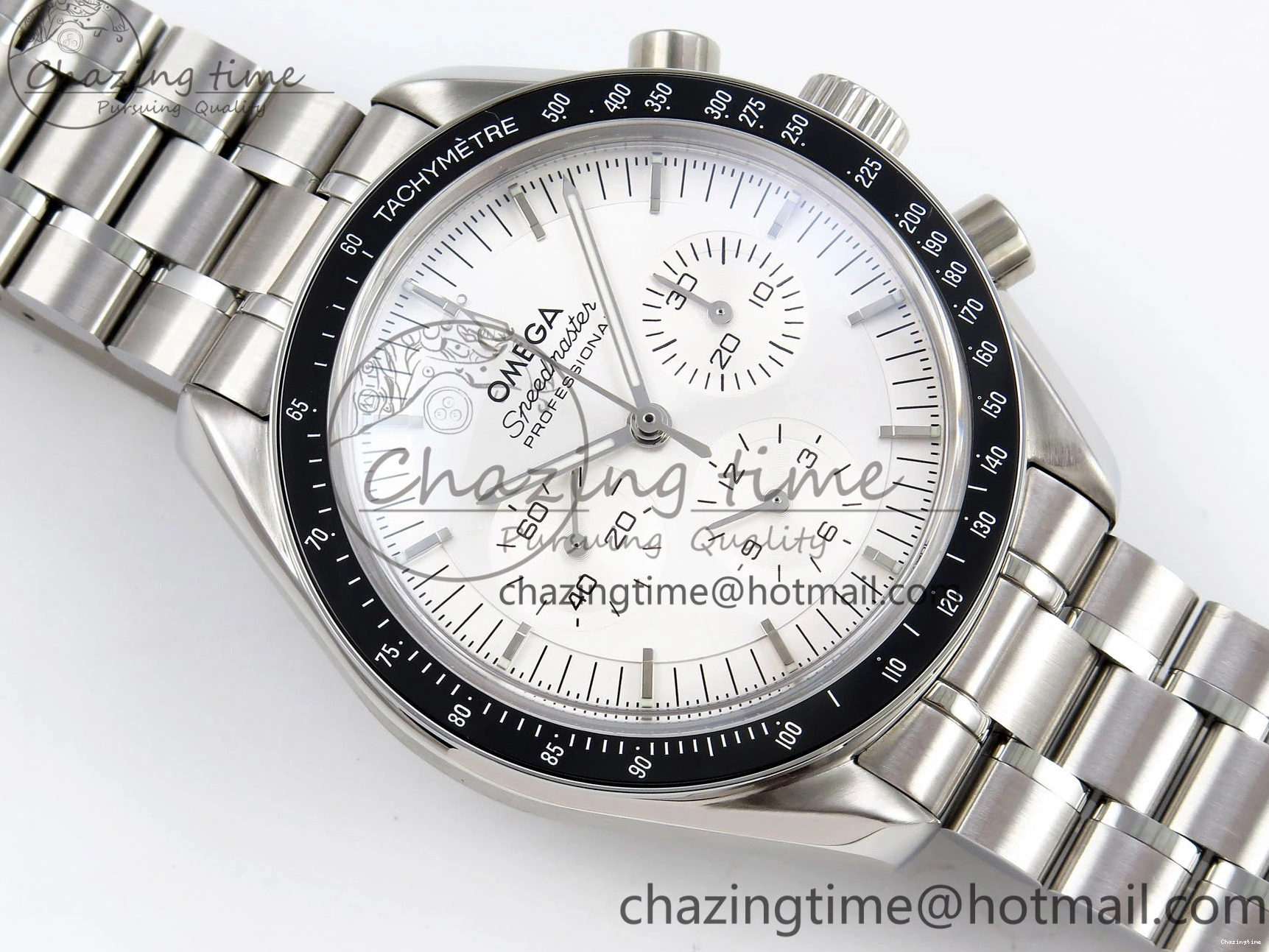 0302 Classic Speedmaster SS RMF Best Edition White Dial on SS Bracelet Lemania HW 7723